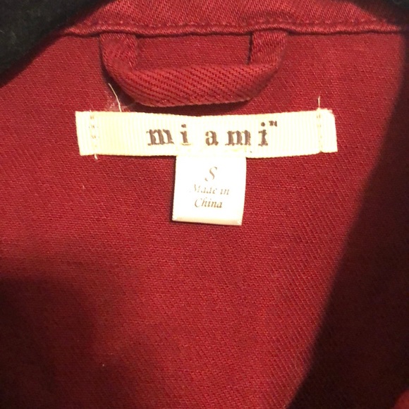 Burgundy Jean Jacket with Ruffle Bottom (Size- S) - Picture 2 of 6